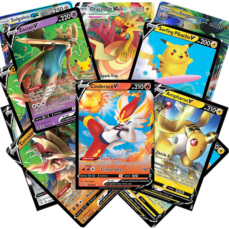 50 Assorted Pokemon TCG Cards with Guaranteed V Pokemon