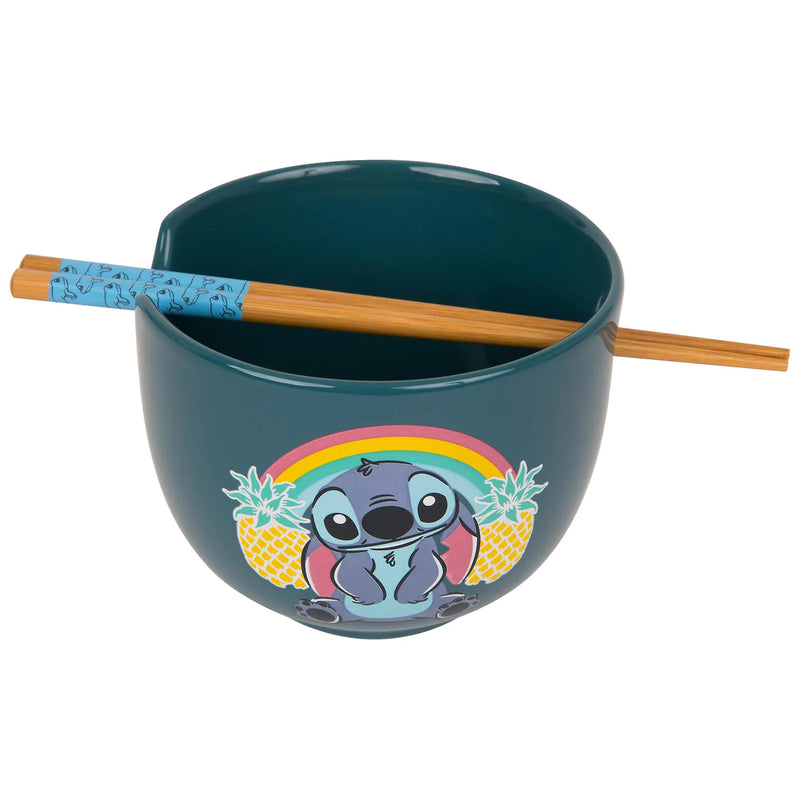 Lilo & Stitch Ramen Bowl & Chopsticks - Pineapple Rainbow