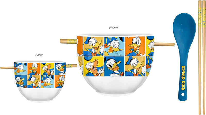 Donald Duck Ramen Bowl w' Chopsticks & Spoon