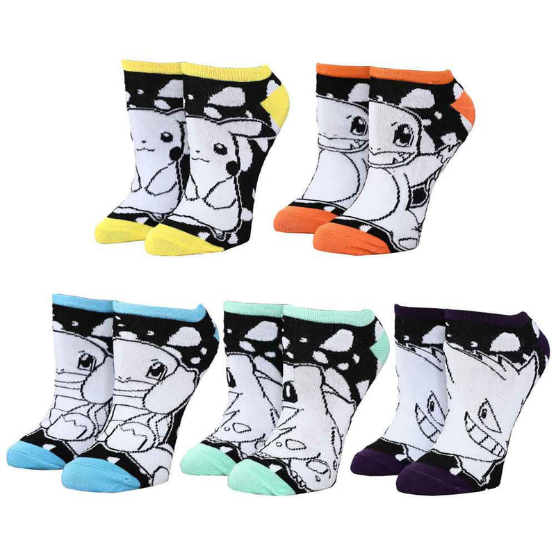 Pokemon Characters Youth 5 Pair Ankle Socks