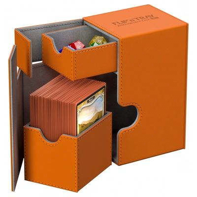 Ultimate Guard - Flip'N'Tray Deck Case 80+ Standard Size Xenoskin Orange