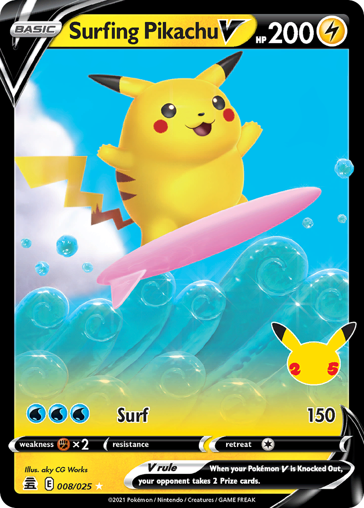 Surfing Pikachu V - 008/025