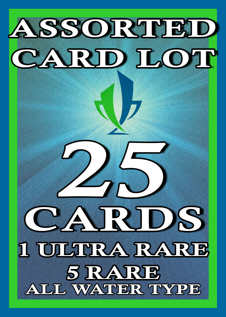 Top Cut Central - Water Collection - 5 Rare and 1 Ultra Rare - 25 Total Cards - Compatible with Pokemon Cards